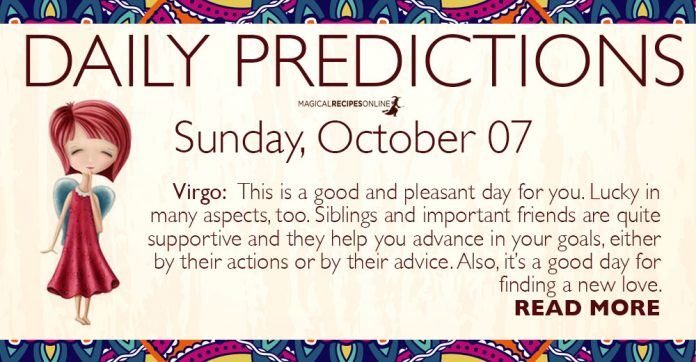 Daily Predictions for Sunday, 07 October 2018
