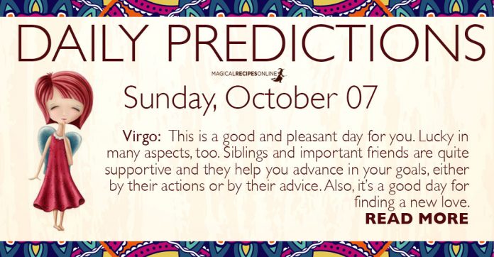 Daily Predictions for Sunday, 07 October 2018