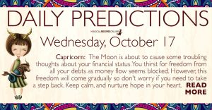 Daily Predictions for Wednesday, 17 October 2018