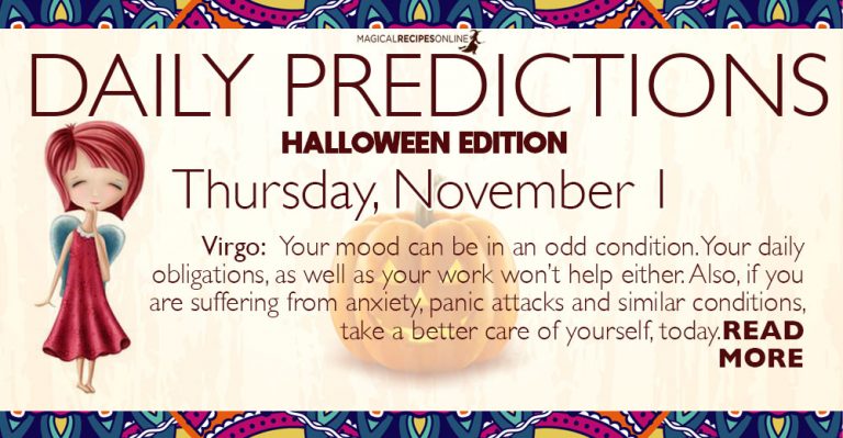 Daily Predictions for Thursday 1 November 2018