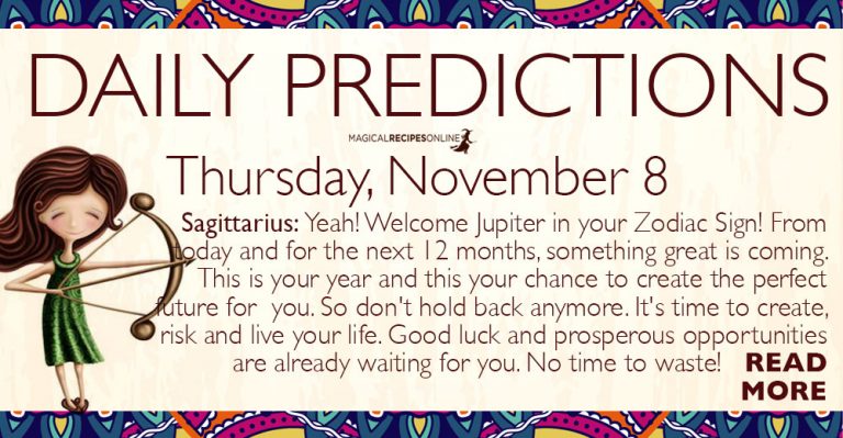 Daily Predictions for Thursday, November 8, 2018