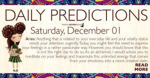 Daily Predictions for Saturday, December 01, 2018
