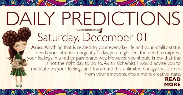 Daily Predictions for Saturday, December 01, 2018