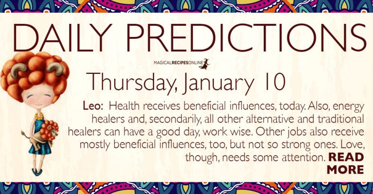 Daily Predictions for Thursday 10 January 2019