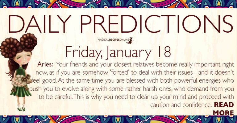 Daily Predictions for Friday, January 18 2019