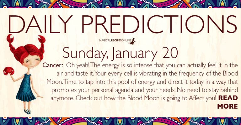 Daily Predictions for Sunday, January 20 2019