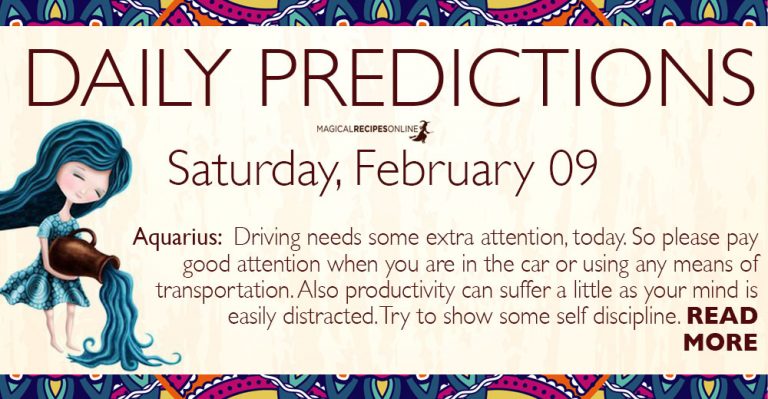 Daily Predictions for Saturday 09 February 2019