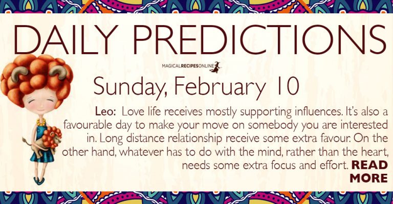 Daily Predictions for Sunday 10 February 2019