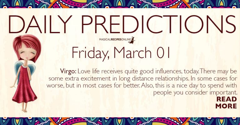 Daily Predictions for Friday 1 March 2019