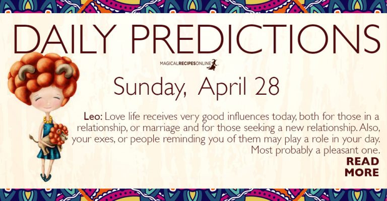 Daily Predictions for Sunday 28 April 2019