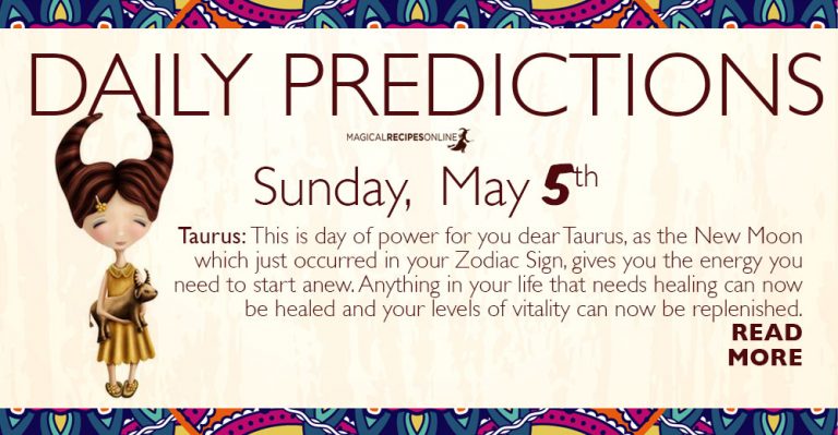 Daily Predictions for Sunday, May 05, 2019