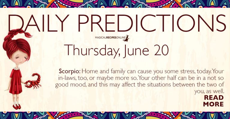 Daily Predictions for Thursday 20 June 2019