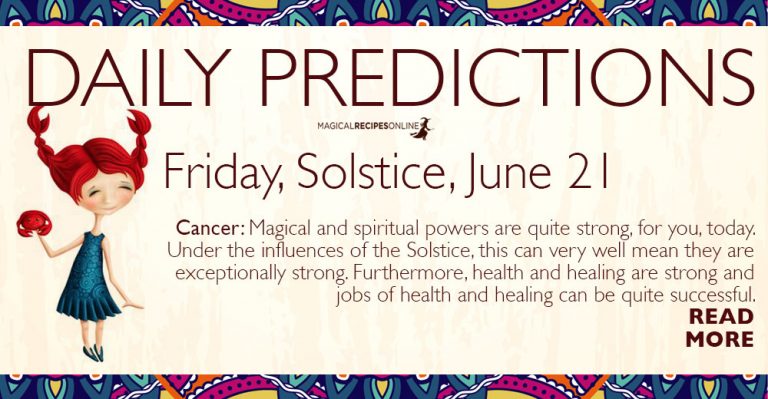 Daily Predictions for Friday 21 June 2019