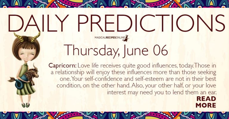 Daily Predictions for Thursday 6 June 2019