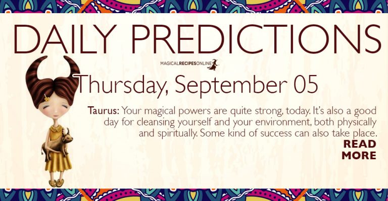 Daily Predictions for Thursday 05 September 2019