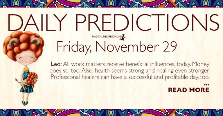 Daily Predictions for Friday 29 November 2019