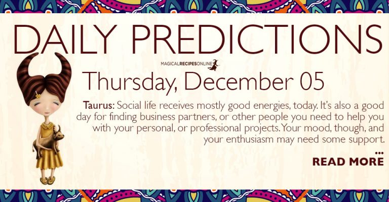 Daily Predictions for Thursday 05 December 2019