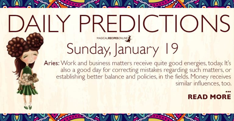 Daily Predictions for Sunday 19 January 2020
