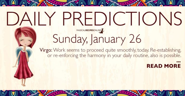 Daily Predictions for Sunday 26 January 2020
