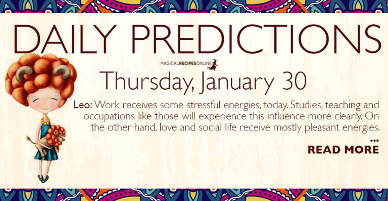 Daily Predictions for Thursday 30 January 2020