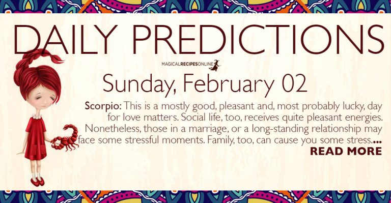 Daily Predictions for Sunday 02 February 2020