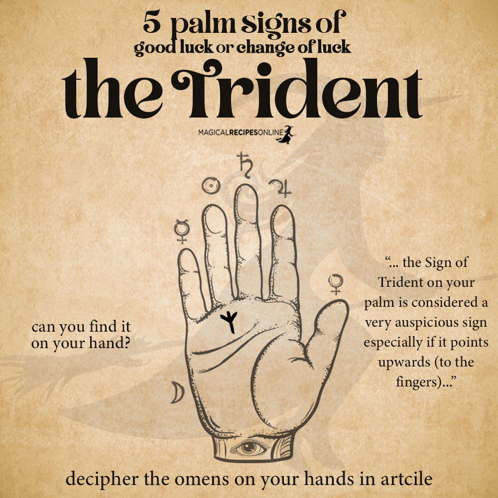 trident sign palmistry - Palm signs of Good Luck