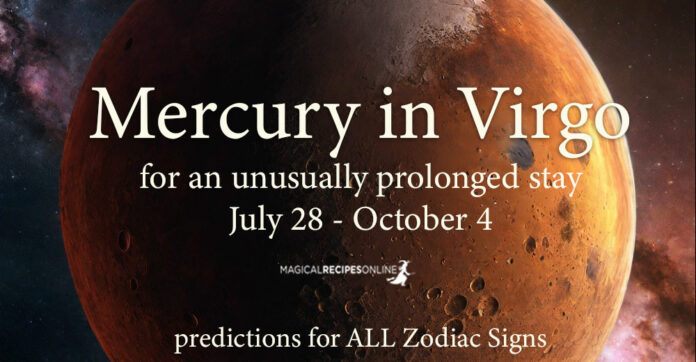 Mercury in Virgo - unusually prolonged stay July 28 to October 4 2023