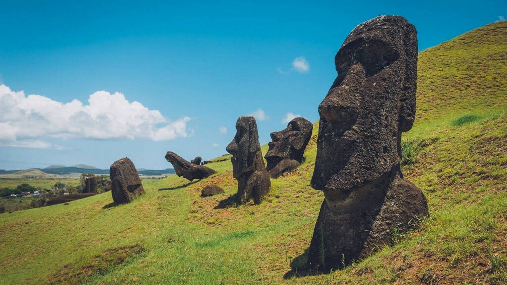 Easter Island, Chile:  Easter Island, also known as Rapa Nui, holds significant spiritual importance due to its distinctive culture and iconic stone statues called Moai.