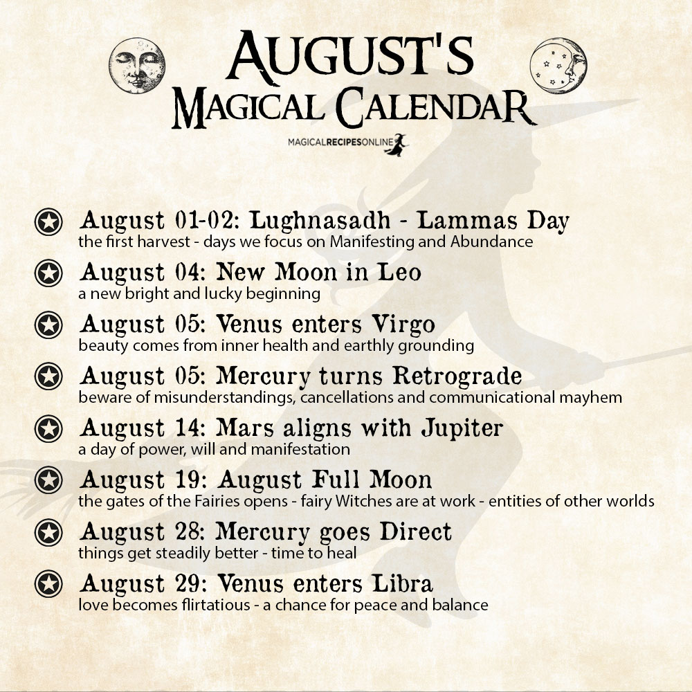 august magical calendar